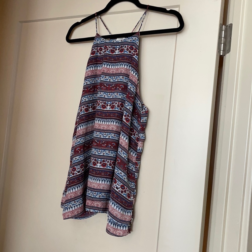 COPY - Paper Crane Size Large Floral Party Sleeveless Bohemian Top